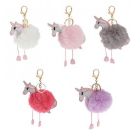 Cute Fluffy Rainbow Horse Keychain (LIGHT PINK)