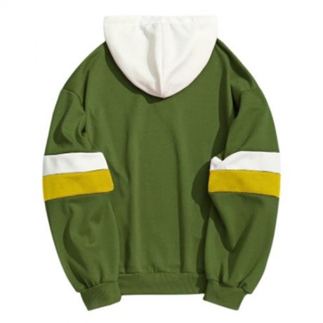 COLOR BLOCK MENS HOODIE (GREEN)