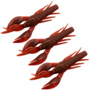 HONOREAL 7.5CM SHRIMP SHAPE SOFT BAIT FISHING LURE 3PCS  (RED WITH BLACK)