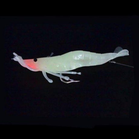 OUTDOORS FISHING LUMINOUS ELASTIC SOFT GLUE BAIT SHRIMP / 3 SIZE (CLEAR WHITE)