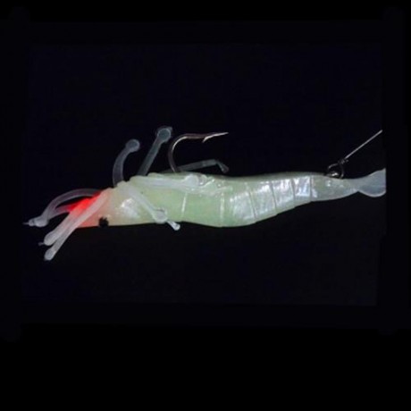 OUTDOORS FISHING LUMINOUS ELASTIC SOFT GLUE BAIT SHRIMP / 3 SIZE (CLEAR WHITE)