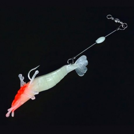 OUTDOORS FISHING LUMINOUS ELASTIC SOFT GLUE BAIT SHRIMP / 3 SIZE (CLEAR WHITE)