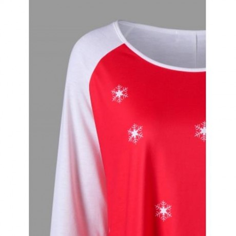 CHRISTMAS PLUS SIZE SANTA CLAUS TUNIC T-SHIRT (RED)