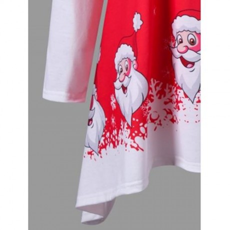 CHRISTMAS PLUS SIZE SANTA CLAUS TUNIC T-SHIRT (RED)