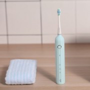 Rechargeable Sonic Electrical Toothbrush for Adult (LIGHT BLUE)