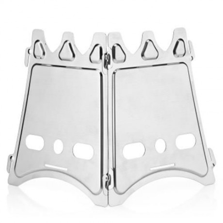 OUTLIFE PORTABLE STAINLESS STEEL LIGHTWEIGHT FOLDING STOVE (SILVER)
