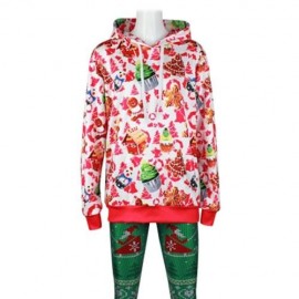 STYLISH HOODED LONG SLEEVE PRINTED POCKET WOMEN HOODIE (RED)