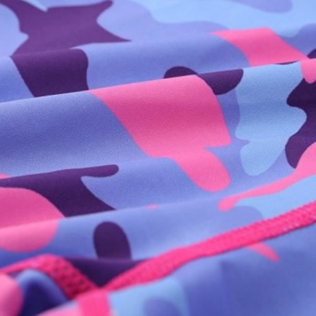 TRENDY CAMOUFLAGE MESH SPLICED SKINNY WOMEN YOGA PANTS (PINK)