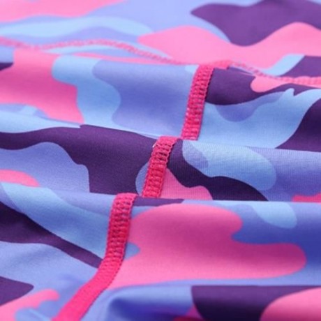 TRENDY CAMOUFLAGE MESH SPLICED SKINNY WOMEN YOGA PANTS (PINK)