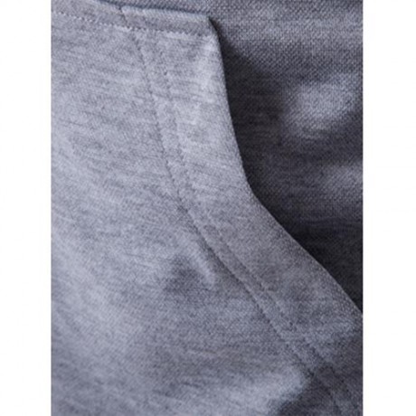 KANGAROO POCKET ZIP UP COLOR BLOCK HOODIE (GRAY)