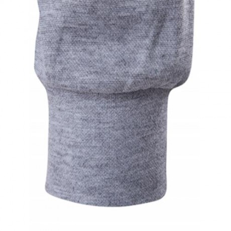 KANGAROO POCKET ZIP UP COLOR BLOCK HOODIE (GRAY)