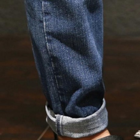 ZIPPER FLY PANEL BLEACHED HAREM JEANS (DENIM BLUE)