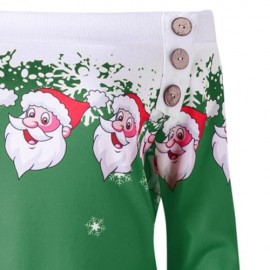 PLUS SIZE CHRISTMAS OFF THE SHOULDER ASYMMETRIC SWEATSHIRT (GREEN)
