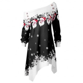 CHRISTMAS PLUS SIZE OFF THE SHOULDER TUNIC TOP (BLACK)