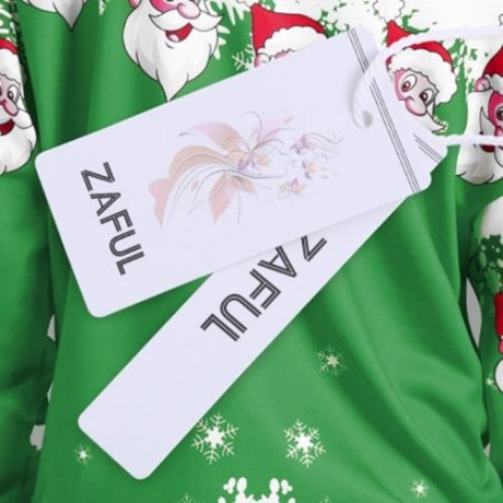 CHRISTMAS PLUS SIZE SANTA CLAUS SKEW COLLAR SWEATSHIRT (GREEN)