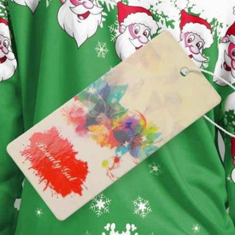 CHRISTMAS PLUS SIZE SANTA CLAUS SKEW COLLAR SWEATSHIRT (GREEN)