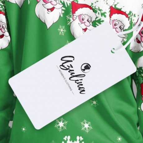 CHRISTMAS PLUS SIZE SANTA CLAUS SKEW COLLAR SWEATSHIRT (GREEN)