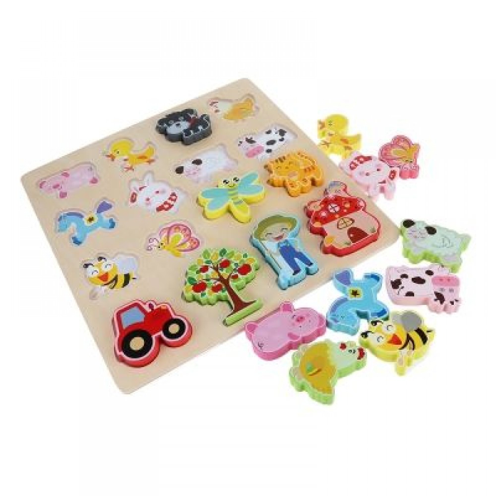 3D Wooden Puzzle Plate Board Cognitive Educational Toy (COLORMIX)