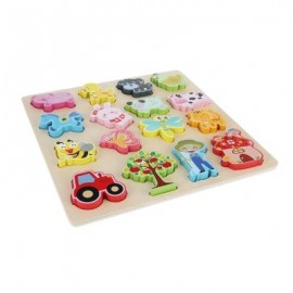 3D Wooden Puzzle Plate Board Cognitive Educational Toy (COLORMIX)