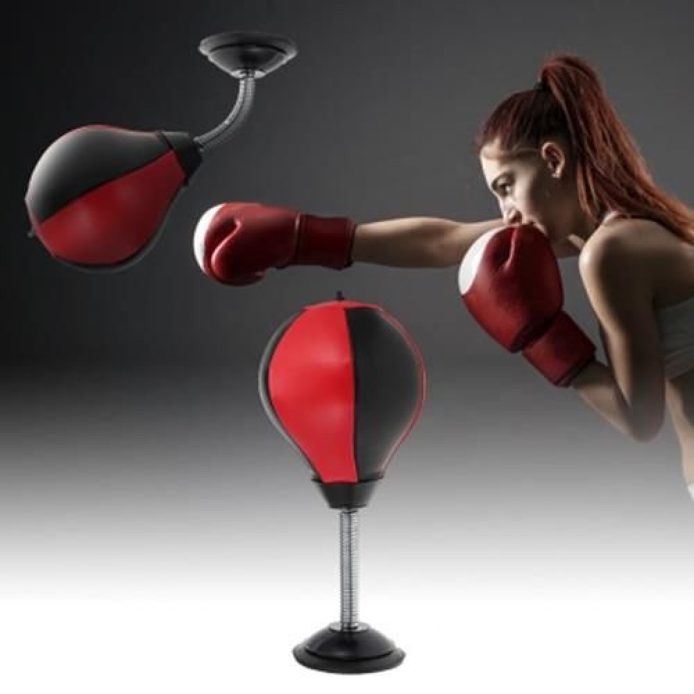 DESKTOP PUNCHING BAG SPEED BALL TOY (BLACK AND RED)