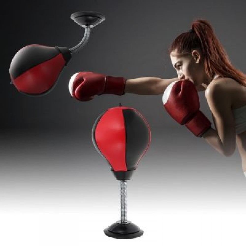 Desktop Punching Bag Speed Ball Toy (BLACK AND RED)