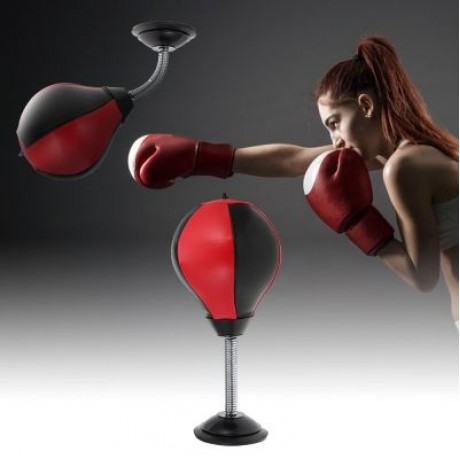 Desktop Punching Bag Speed Ball Toy (BLACK AND RED)