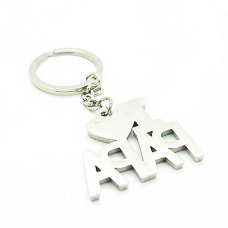 CREATIVE I LOVE PAPA WORD PLATE PENDANT KEY CHAIN (BLACK WITH RED)