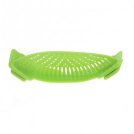 Household Silicone Kitchen Strainer Clip Pan Drain Rack (GREEN)