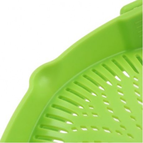 Household Silicone Kitchen Strainer Clip Pan Drain Rack (GREEN)