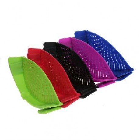 Household Silicone Kitchen Strainer Clip Pan Drain Rack (GREEN)