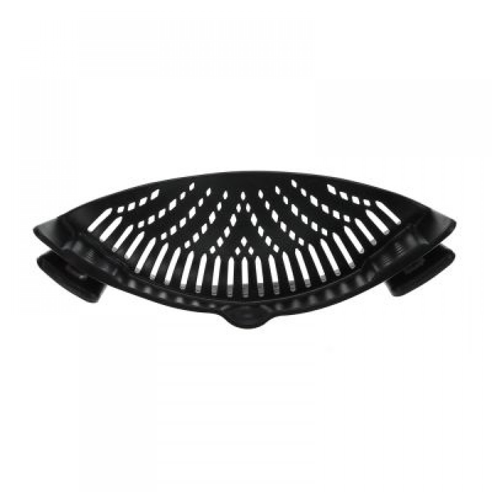 Household Silicone Kitchen Strainer Clip Pan Drain Rack (BLACK)