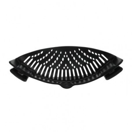 Household Silicone Kitchen Strainer Clip Pan Drain Rack (BLACK)