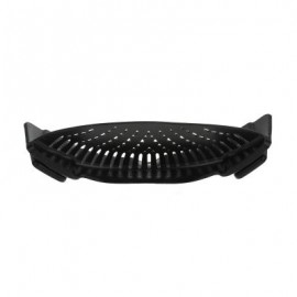 Household Silicone Kitchen Strainer Clip Pan Drain Rack (BLACK)