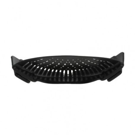 Household Silicone Kitchen Strainer Clip Pan Drain Rack (BLACK)