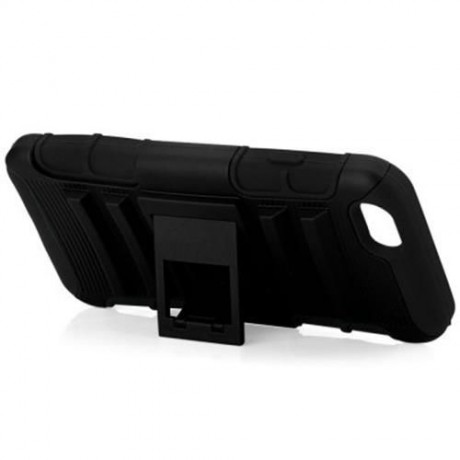 PC AND SILICONE PROTECTIVE CASE COVER WITH STAND FOR IPHONE 6 4.7 INCH SCREEN (BLACK)
