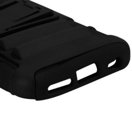 PC AND SILICONE PROTECTIVE CASE COVER WITH STAND FOR IPHONE 6 4.7 INCH SCREEN (BLACK)
