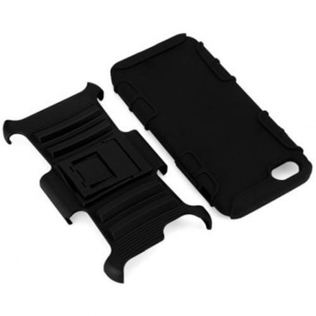 PC AND SILICONE PROTECTIVE CASE COVER WITH STAND FOR IPHONE 6 4.7 INCH SCREEN (BLACK)