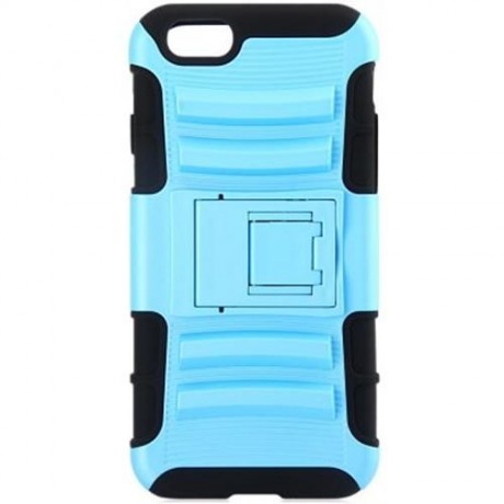 PC AND SILICONE PROTECTIVE CASE COVER WITH STAND FOR IPHONE 6 4.7 INCH SCREEN (BLUE)