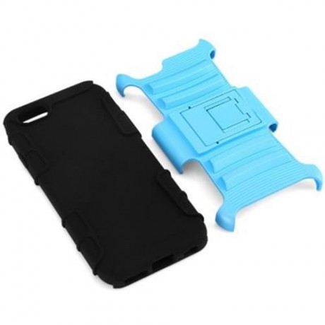 PC AND SILICONE PROTECTIVE CASE COVER WITH STAND FOR IPHONE 6 4.7 INCH SCREEN (BLUE)