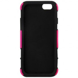 PC AND SILICONE PROTECTIVE CASE COVER WITH STAND FOR IPHONE 6 4.7 INCH SCREEN (ROSE MADDER