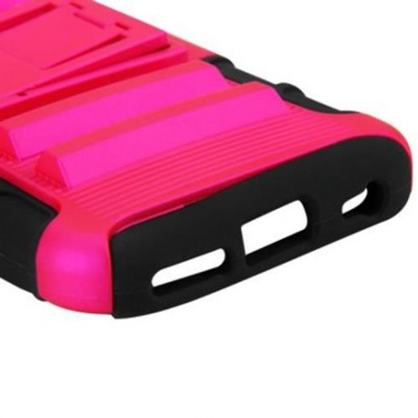 PC AND SILICONE PROTECTIVE CASE COVER WITH STAND FOR IPHONE 6 4.7 INCH SCREEN (ROSE MADDER