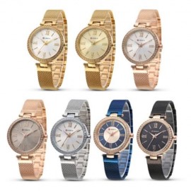 CURREN 9011 WOMEN QUARTZ ULTRA-THIN DIAL WATCH (BLUE)