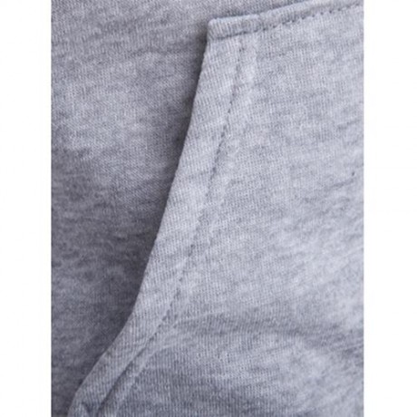 KANGAROO POCKET FULL ZIP FLOCKING HOODIE (GRAY)