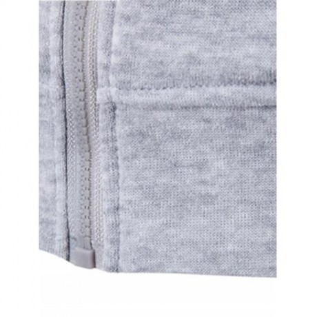 KANGAROO POCKET FULL ZIP FLOCKING HOODIE (GRAY)
