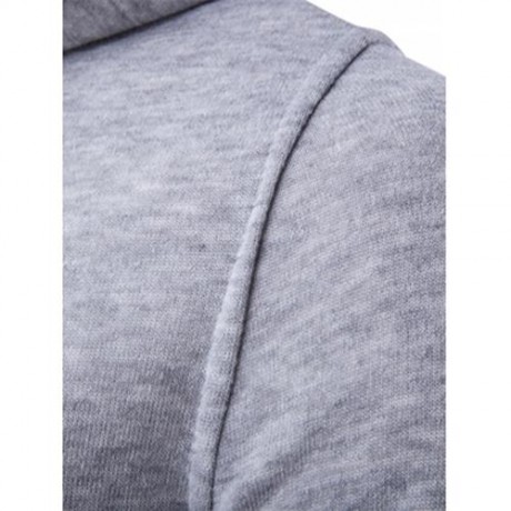 KANGAROO POCKET DRAWSTRING FLOCKING PULLOVER HOODIE (BLACK)