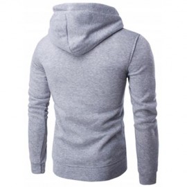 KANGAROO POCKET DRAWSTRING FLOCKING PULLOVER HOODIE (BLUE)