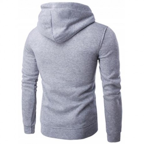 KANGAROO POCKET DRAWSTRING FLOCKING PULLOVER HOODIE (BLUE)