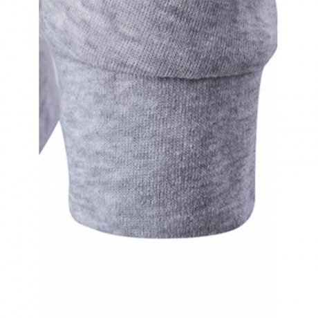 KANGAROO POCKET DRAWSTRING FLOCKING PULLOVER HOODIE (BLUE)