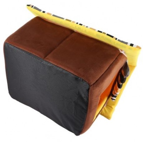 Striped Pattern Removable Dog Cat House Pet Bed (COFFEE)