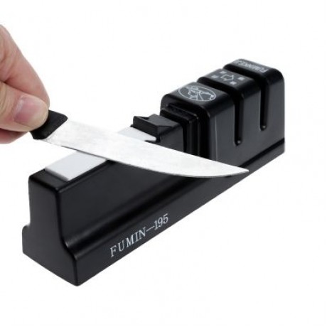 Household Kitchen Scissors Knife Sharpener Kitchen Tools (BLACK)